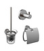 Toilet Accessoires Set Rondo RVS Toiletrolhouder Toiletborstelhouder en Jashaak