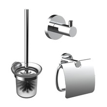 Toilet Accessoires Set Rondo Chroom Toiletrolhouder Toiletborstelhouder en Jashaak