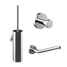 Toilet Accessoires Set Rondo Chroom Luxe Borstel Set Luxe Toiletrolhouder en Handdoekhaak