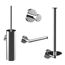 Toilet Accessoires Set Rondo Chroom Luxe Borstel Set luxe Toiletrolhouder Handdoekhaak en Dubbele Reserverolhouder