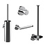 DIAMOND LINE Toilet Accessoires Set Rondo Chroom Luxe Borstel Set luxe Toiletrolhouder Handdoekhaak en Dubbele Reserverolhouder