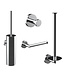 Toilet Accessoires Set Rondo Chroom Luxe Borstel Set luxe Toiletrolhouder Handdoekhaak en Dubbele Reserverolhouder