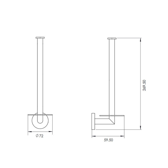 Reserverolhouder Rondo Dubbel Messing Chroom