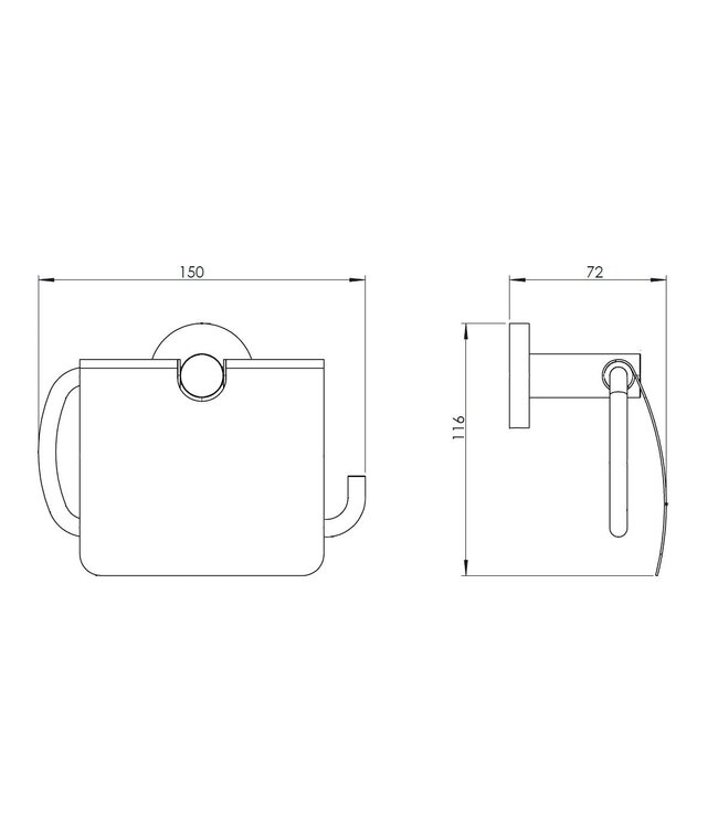 Toiletrolhouder Rondo 15x11.6cm Messing RVS