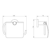 Toiletrolhouder Rondo 15x11.6cm Messing Mat Zwart