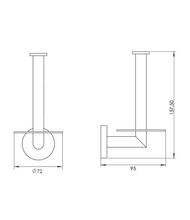 Reserverolhouder Rondo Messing Mat Zwart