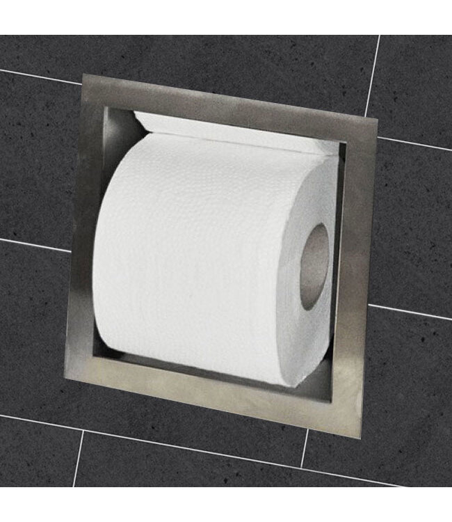 Toiletrolhouder Rondo RVS Inbouw Reserve 72x19,5x12cm