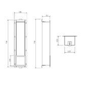 Toiletrolhouder Rondo RVS Inbouw Reserve 72x19,5x12cm Toiletrolhouder Rondo RVS Inbouw Reserve 72x19,5x12cm