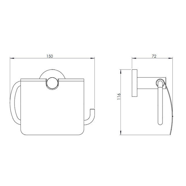 Toiletrolhouder Rondo 15x11.6cm Messing Chroom