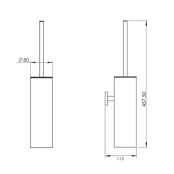 WC Borstel Set Rondo Hangend Luxe Messing RVS
