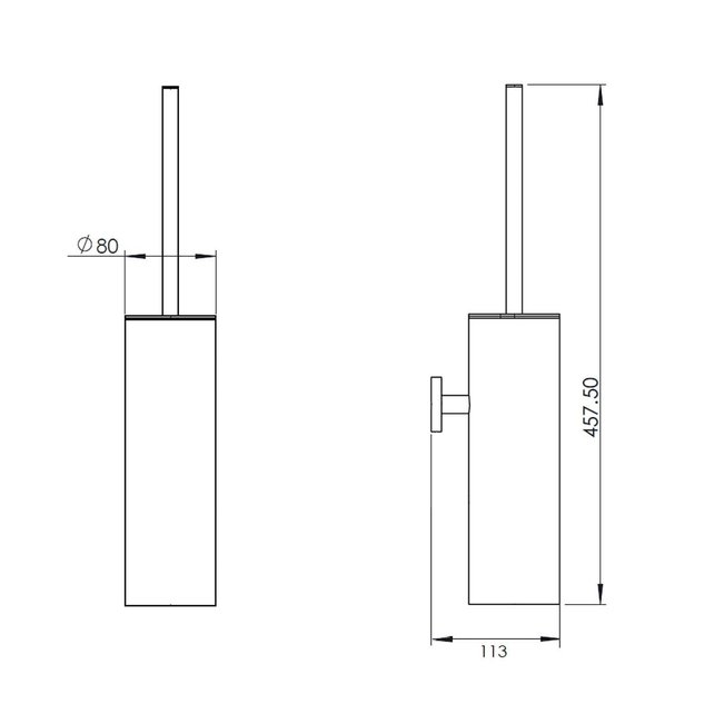 WC Borstel Set Rondo Hangend Luxe Messing RVS