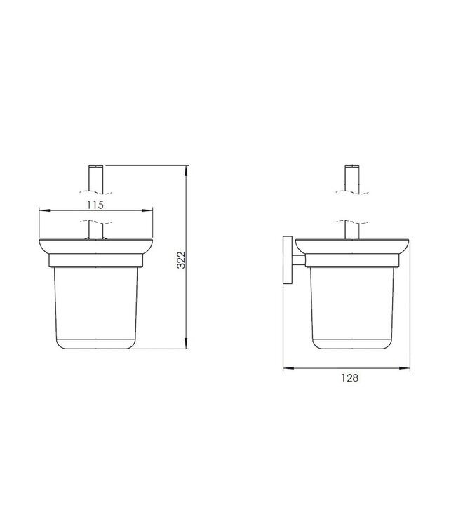 Toiletborstelhouder Rondo RVS