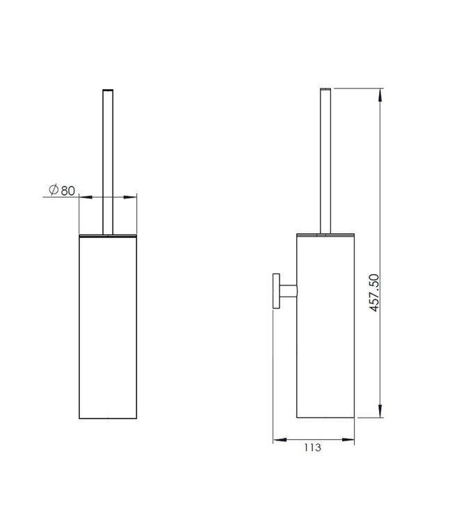 WC Borstel Set Rondo Hangend Luxe Messing glans Goud