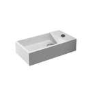 Fontein Toilet - Toiletmeubel Wc Solid Surface - Mat Wit Rechts 40x22 cm