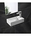 Fonteinset Nila Mat Zwart Solid Surface Rechts 40x22x10cm Toiletkraan Hendel Clickwaste Sifon
