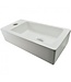 Wiesbaden Fonteinset Rhea Mat Zwart Rechthoek Links 36.5x18x9cm Toiletkraan knop Clickwaste Sifon