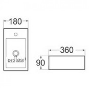 Fonteinset Rhea Rechthoek Rechts 36.5x18x9cm Toiletkraan Clickwaste Sifon Koper Fonteinset Rhea Rechthoek Rechts 36.5x18x9cm Toiletkraan Clickwaste Sifon Koper