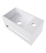 Fonteinset Yano Solid Surface Rechts 36x20x16cm Toiletkraan Knop Clickwaste Sifon Mat Zwart