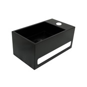 Fontein Toilet - Toiletmeubel WC Solid Surface 36x16cm - Mat Zwart Rechts Fontein Toilet - Toiletmeubel WC Solid Surface 36x16cm - Mat Zwart Rechts