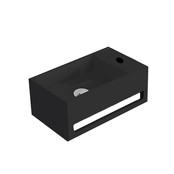 Fontein Toilet - Toiletmeubel WC Solid Surface 36x16cm - Mat Zwart Rechts Fontein Toilet - Toiletmeubel WC Solid Surface 36x16cm - Mat Zwart Rechts