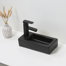 Mini Toiletfontein Rechthoek Mat Zwart Links 36x18x9cm