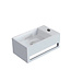 Fontein Toilet - Toiletmeubel Wc Solid Surface - Mat Wit Rechts 36x16 cm