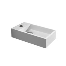 Fontein Toilet - Toiletmeubel Wc Solid Surface - Mat Wit Links 40x22 cm