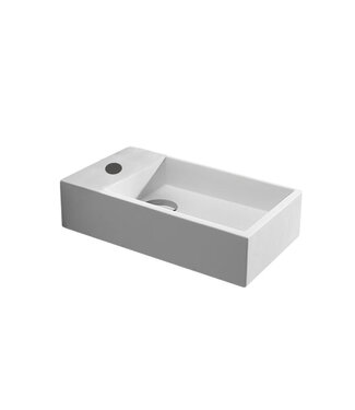 Fontein Toilet - Toiletmeubel Wc Solid Surface - Mat Wit Links 40x22 cm
