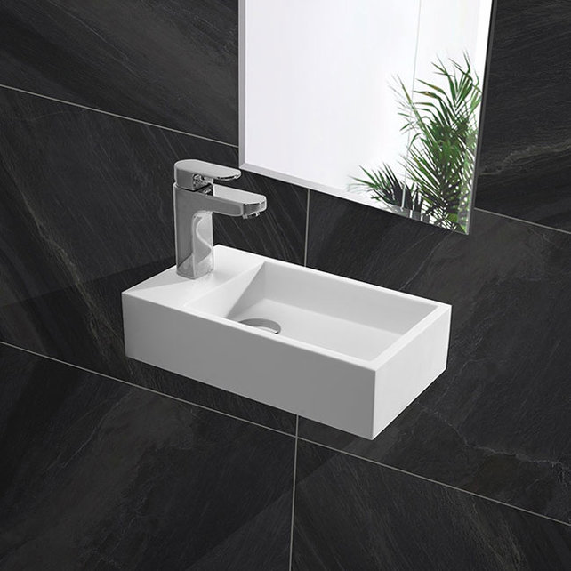 Fontein Toilet - Toiletmeubel Wc Solid Surface - Mat Wit Links 40x22 cm Fontein Toilet - Toiletmeubel Wc Solid Surface - Mat Wit Links 40x22 cm