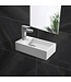 Fontein Toilet - Toiletmeubel Wc Solid Surface - Mat Wit Links 40x22 cm