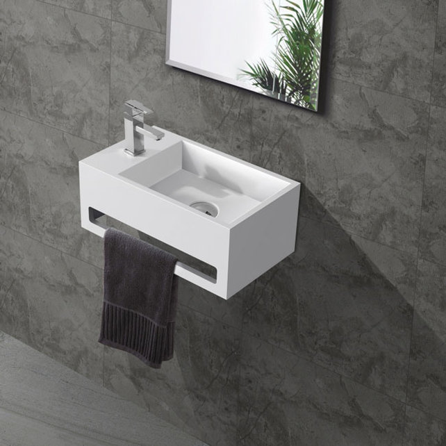 Fontein Toilet - Toiletmeubel Wc Solid Surface - Mat Wit Links 36x16 cm Fontein Toilet - Toiletmeubel Wc Solid Surface - Mat Wit Links 36x16 cm