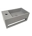 Fonteinset Sima Solid Surface Links 35.6x20.3x15.9cm Toiletkraan Hendel Clickwaste Sifon Chroom/Betonlook