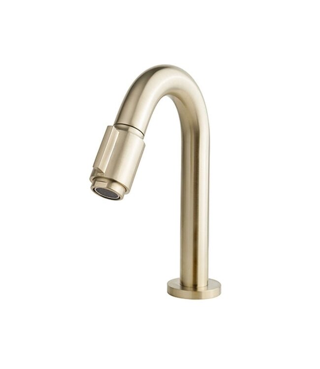 Fonteinset Sima Geborsteld Goud Solid Surface Mat Zwart Rechts 35.6x20.3x15.9cm Toiletkraan Knop Clickwaste Sifon Geborsteld Goud