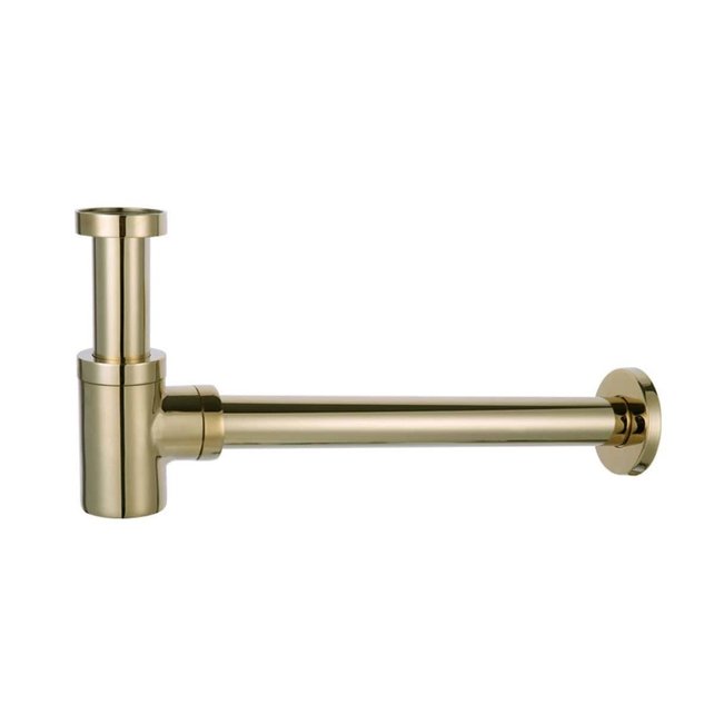 Fonteinset Sima Geborsteld Goud Solid Surface Mat Zwart Rechts 35.6x20.3x15.9cm Toiletkraan Knop Clickwaste Sifon Geborsteld Goud