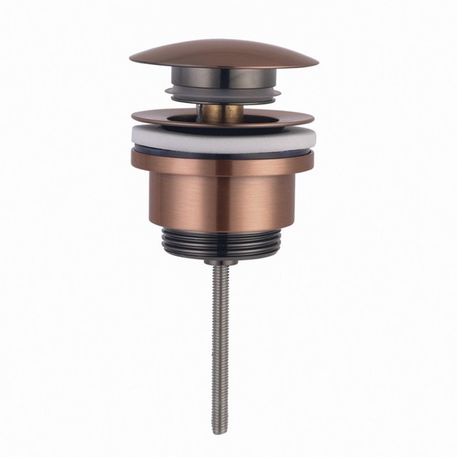 Fonteinset Sima Geborsteld Koper/Betonlook Solid Surface Rechts 35.6x20.3x15.9cm Toiletkraan Hendel Clickwaste Sifon Geborsteld Koper/Betonlook