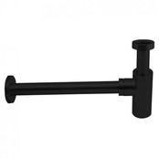 Fonteinset Sima Mat Zwart Solid Surface Links 35.6x20.3x15.9cm Toiletkraan Knop Clickwaste Sifon