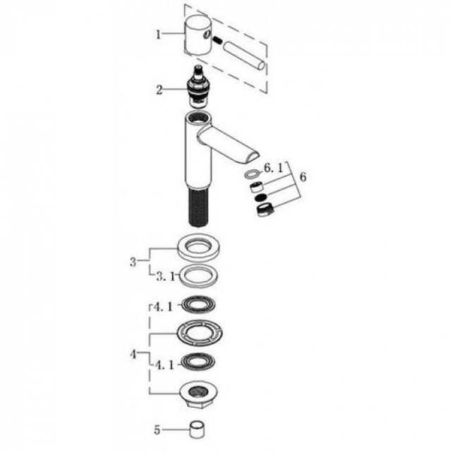 Fonteinset Sima Solid Surface Links Mat Zwart/Betonlook 35.6x20.3x15.9cm Toiletkraan Hendel Clickwaste Sifon