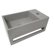 Fonteinset Sima Mat Zwart/Betonlook Solid Surface Rechts 35.6x20.3x15.9cm Toiletkraan Hendel Clickwaste Sifon Fonteinset Sima Mat Zwart/Betonlook Solid Surface Rechts 35.6x20.3x15.9cm Toiletkraan Hendel Clickwaste Sifon