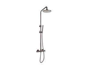 Opbouw regendouche set Effeze Gunmetal  Rond 20cm Hoofddouche Op de hoogte verstelbaar incl. staafhanddouche