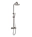 SANI-SUPPLY Opbouw regendouche set Effeze Gunmetal  Rond 20cm Hoofddouche Op de hoogte verstelbaar incl. staafhanddouche