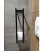 Handdoekhouder Mat zwart 45x10x13 cm Staal handdoekbeugel Toiletrolhouder
