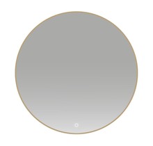 Badkamerspiegel Lara Rond Goud 80x80cm Geintegreerde LED Verlichting Touch Schakelaar