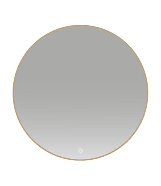 Badkamerspiegel Lara Rond Goud 60x60cm Geintegreerde LED Verlichting Touch Schakelaar