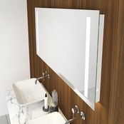 Badkamerspiegel Maxi 120x60cm Geintegreerde Zij LED Verlichting Verwarming Anti Condens Inclusief 2 Stopcontacten