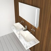 Badkamerspiegel Maxi 120x60cm Geintegreerde Zij LED Verlichting Verwarming Anti Condens Inclusief 2 Stopcontacten