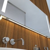 Badkamerspiegel Maxi 120x60cm Geintegreerde Zij LED Verlichting Verwarming Anti Condens Inclusief 2 Stopcontacten