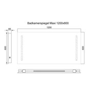 Badkamerspiegel Maxi 120x60cm Geintegreerde Zij LED Verlichting Verwarming Anti Condens Inclusief 2 Stopcontacten