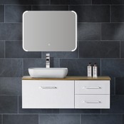 Badkamerspiegel Jolie 80x60cm Geintegreerde LED Verlichting Verwarming Anti Condens Touch Lichtschakelaar Dimbaar