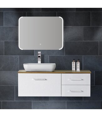 Badkamerspiegel Jolie 80x60cm Geintegreerde LED Verlichting Verwarming Anti Condens Touch Lichtschakelaar Dimbaar