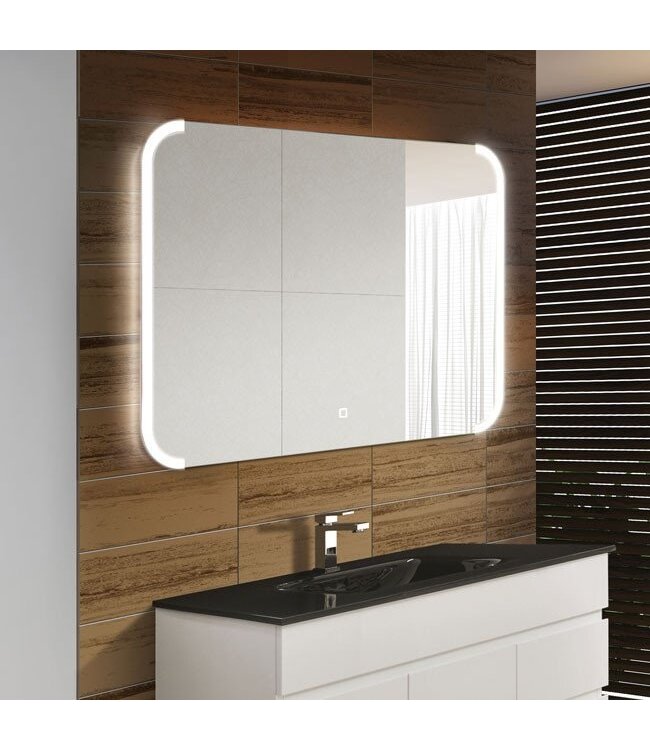 Badkamerspiegel Jolie 100x60cm Geintegreerde LED Verlichting Verwarming Anti Condens Touch Lichtschakelaar Dimbaar